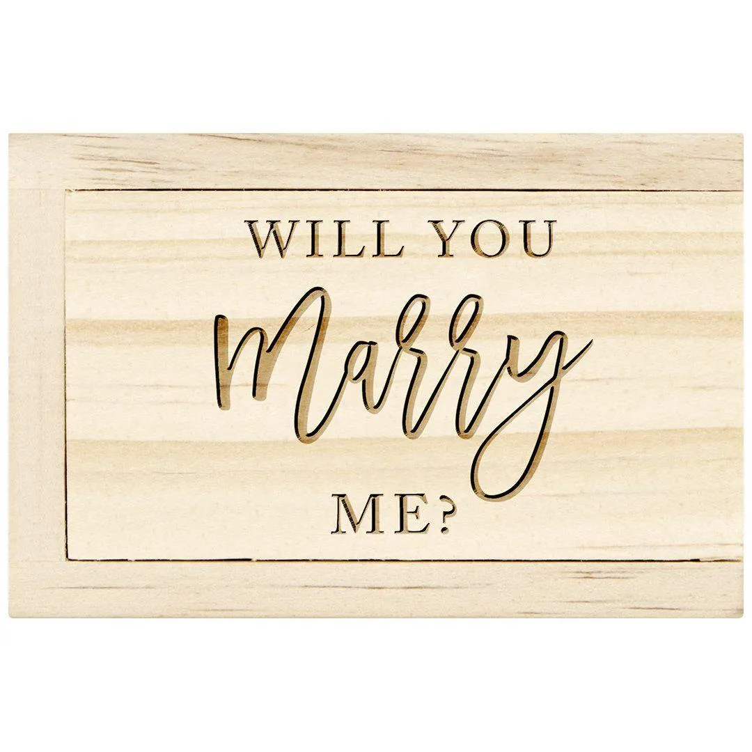 Engraved Wood Sliding Ring Boxes
