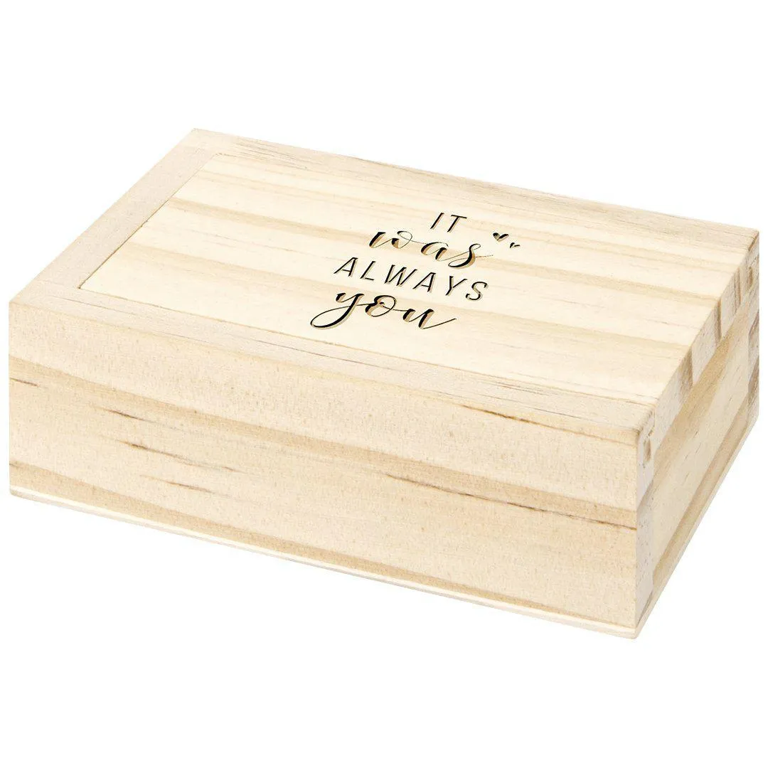 Engraved Wood Sliding Ring Boxes