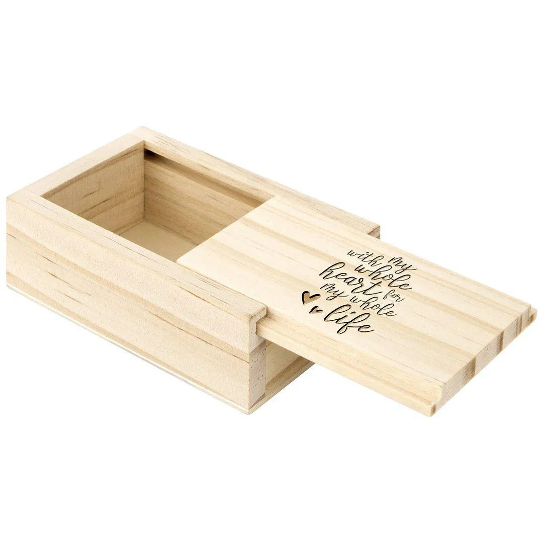 Engraved Wood Sliding Ring Boxes