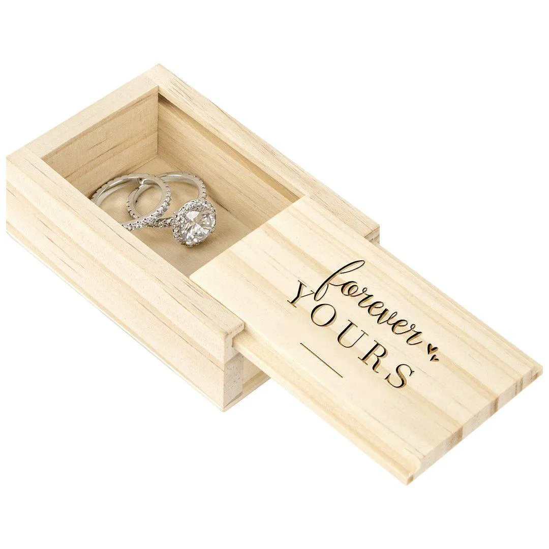 Engraved Wood Sliding Ring Boxes