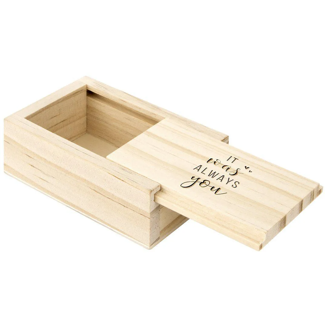 Engraved Wood Sliding Ring Boxes