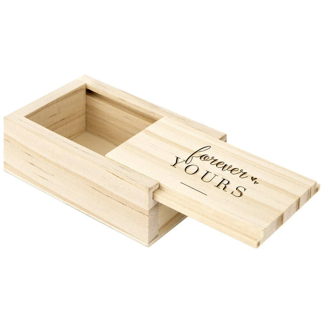Engraved Wood Sliding Ring Boxes