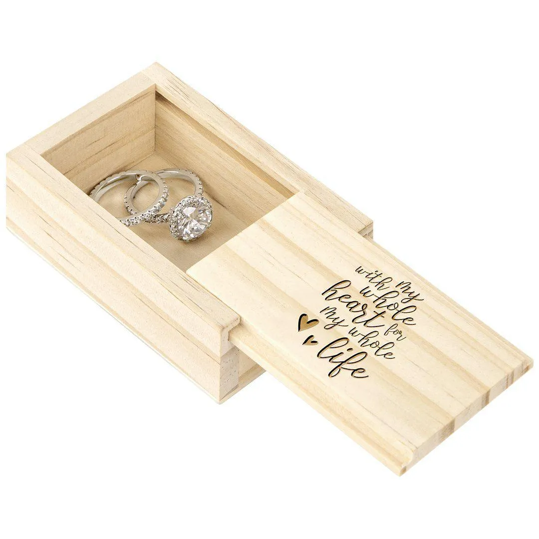 Engraved Wood Sliding Ring Boxes