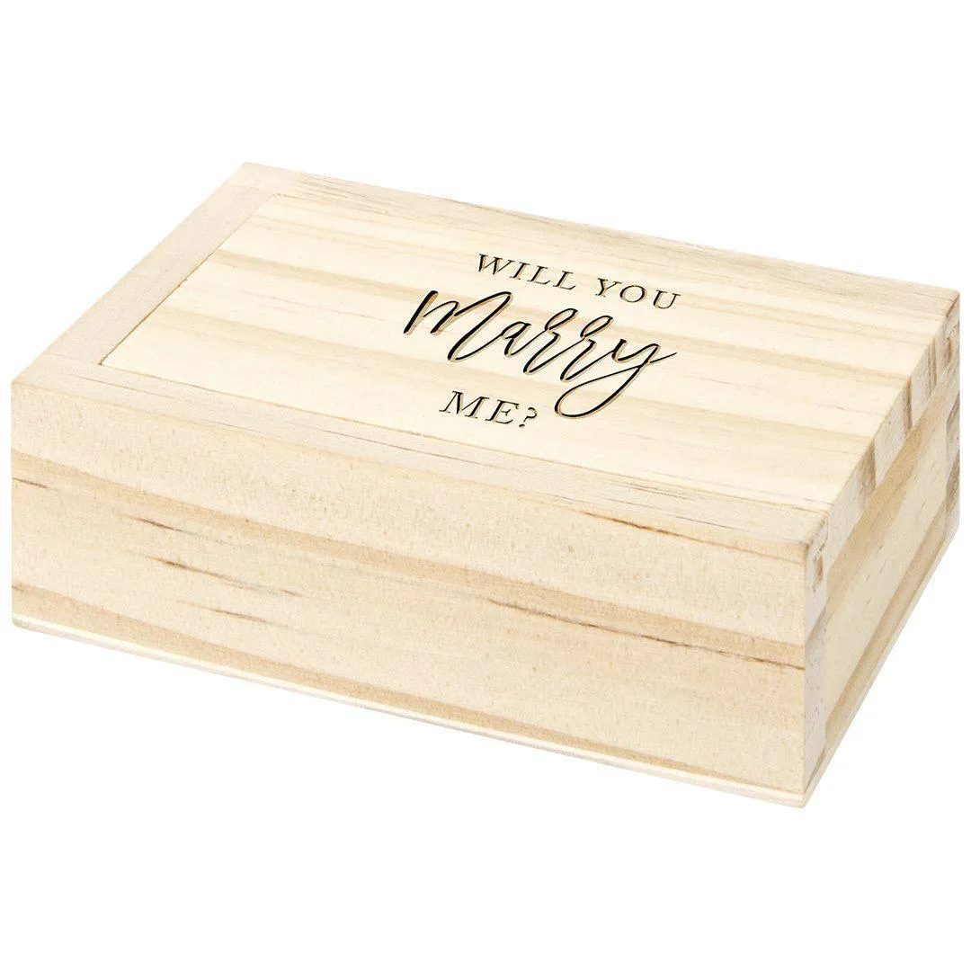 Engraved Wood Sliding Ring Boxes