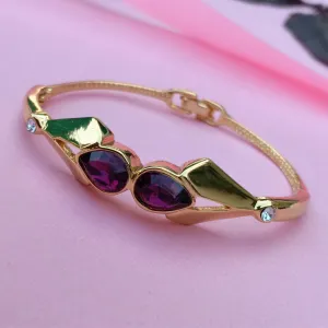 Estele - 24 CT gold plated Amethyst Stone Bracelet