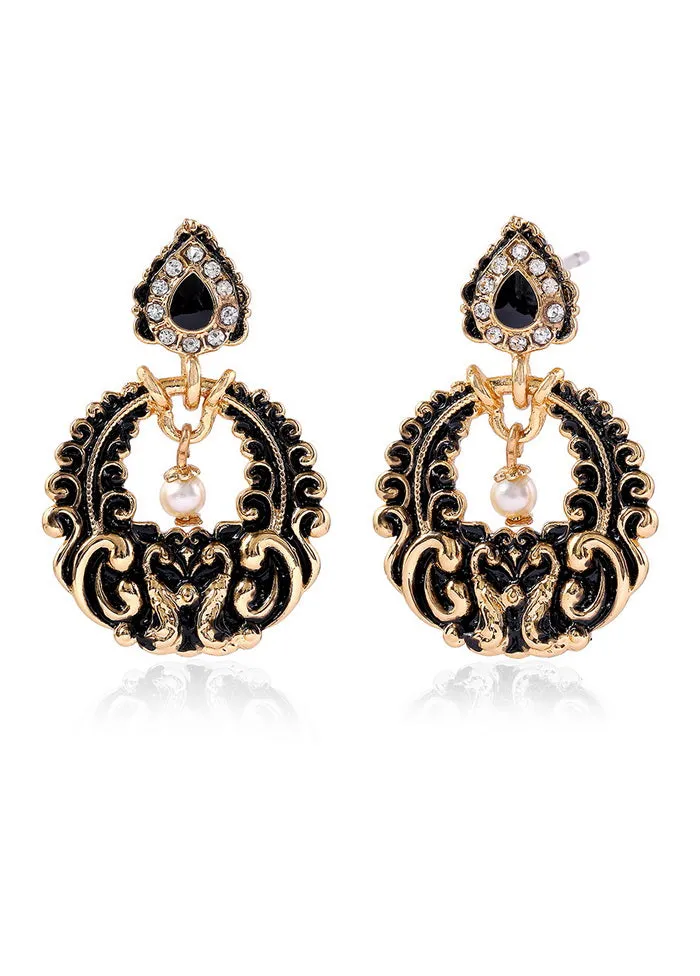 Estele gold colour oxidised fashionable Earrings for women