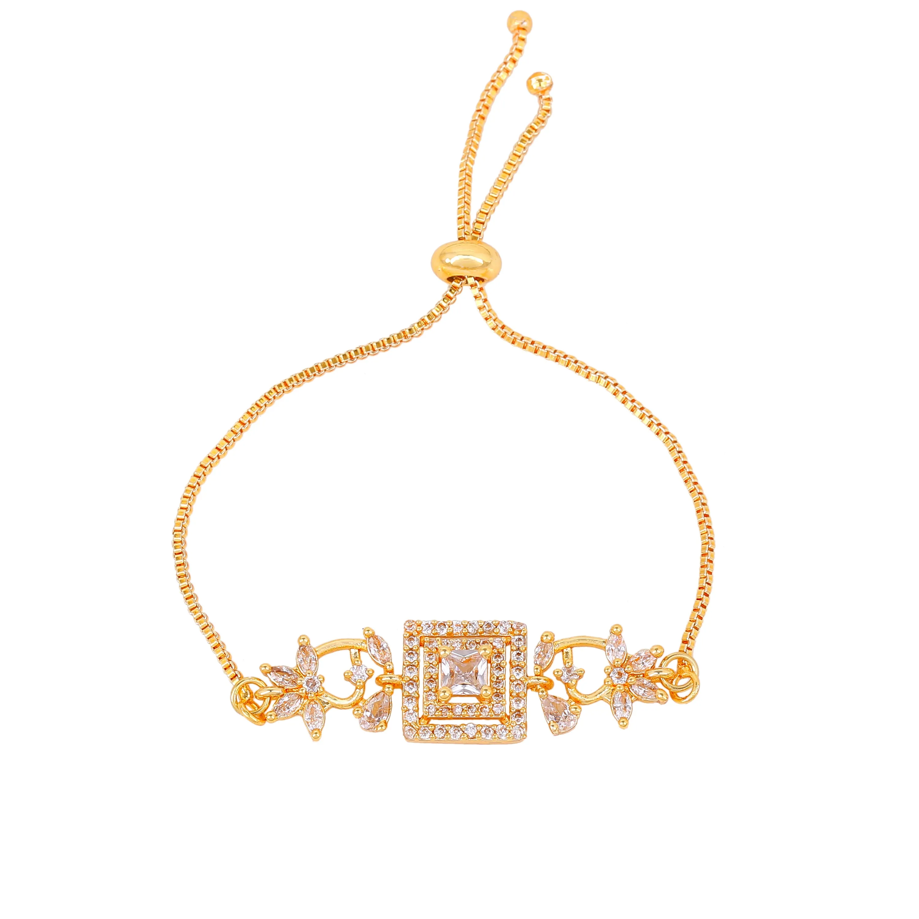 Estele Gold Plated CZ Glamorous Bracelet for Women