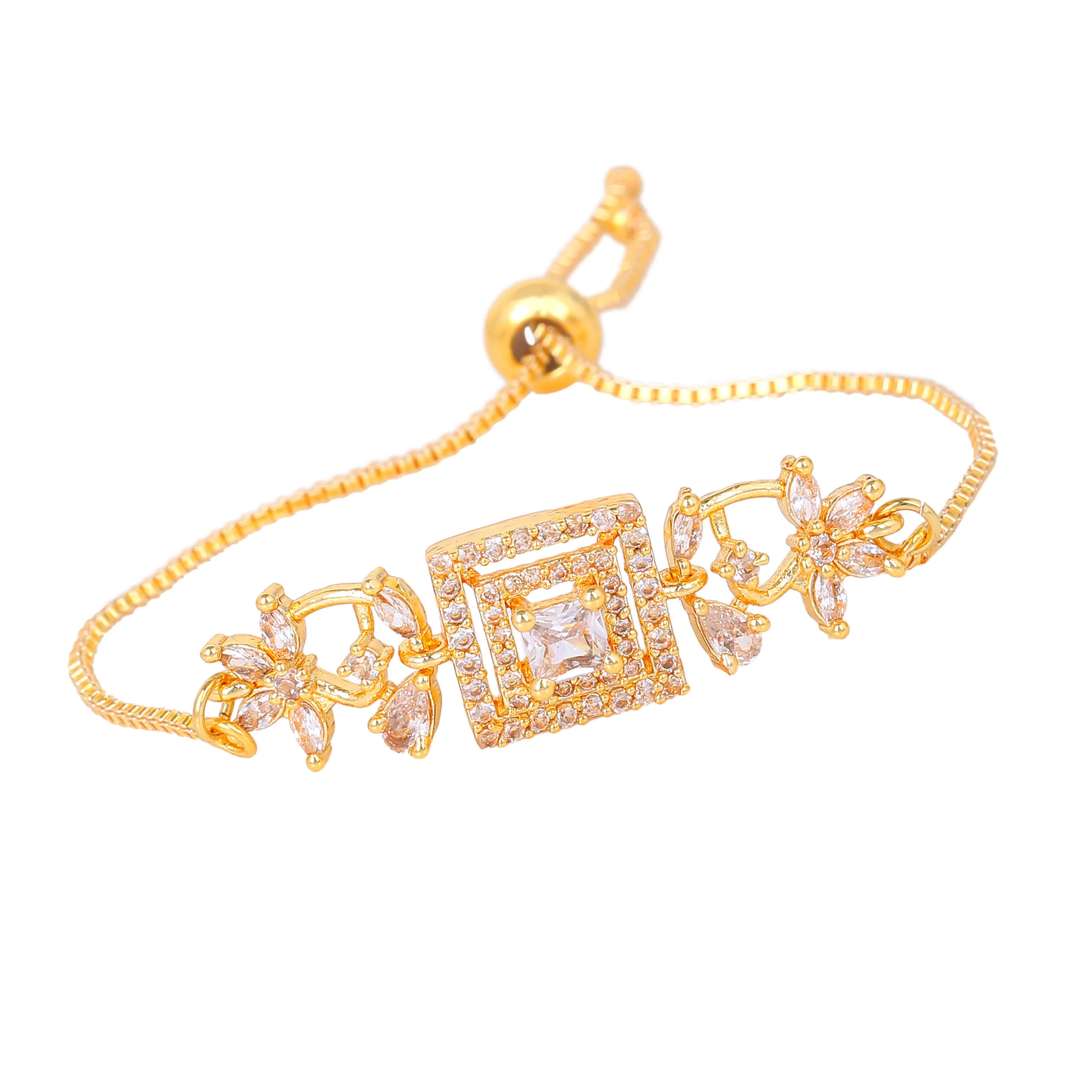 Estele Gold Plated CZ Glamorous Bracelet for Women