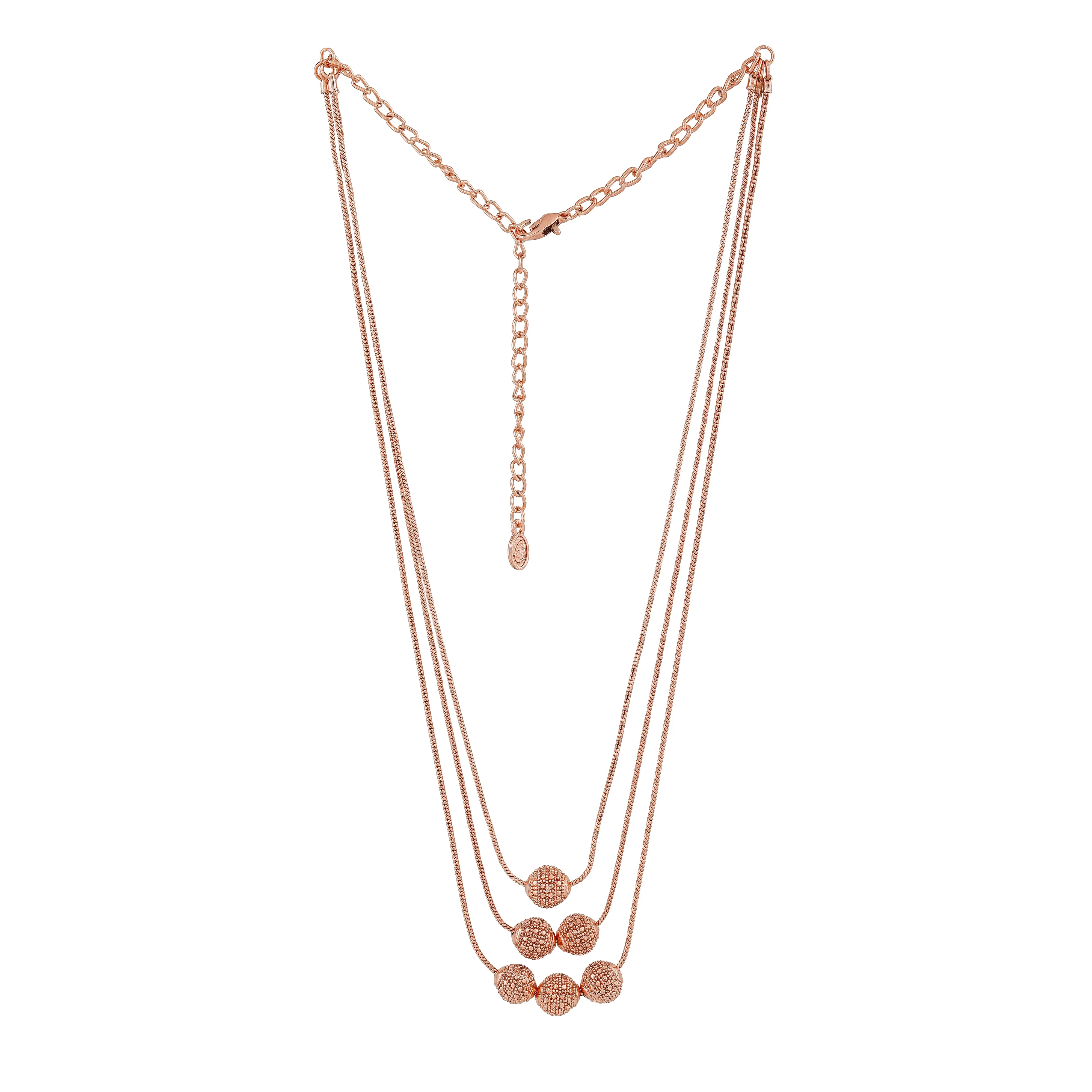 Estele Rose Gold Plated Stylish Necklace Set for Women