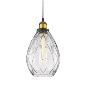 Evelyn Glass E27 Pendant Clear