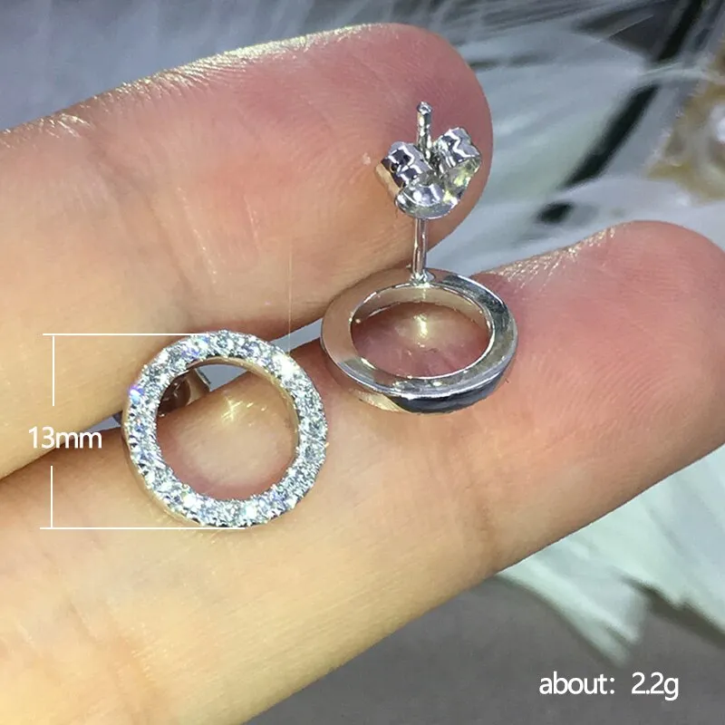 Fashion Versatile Dazzling Circle Stud Earrings
