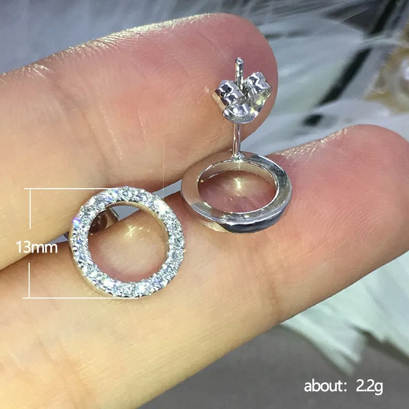 Fashion Versatile Dazzling Circle Stud Earrings