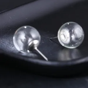 Fashionable And Generous Empty Glass Ball Original Transparent Funny Personality Earrings