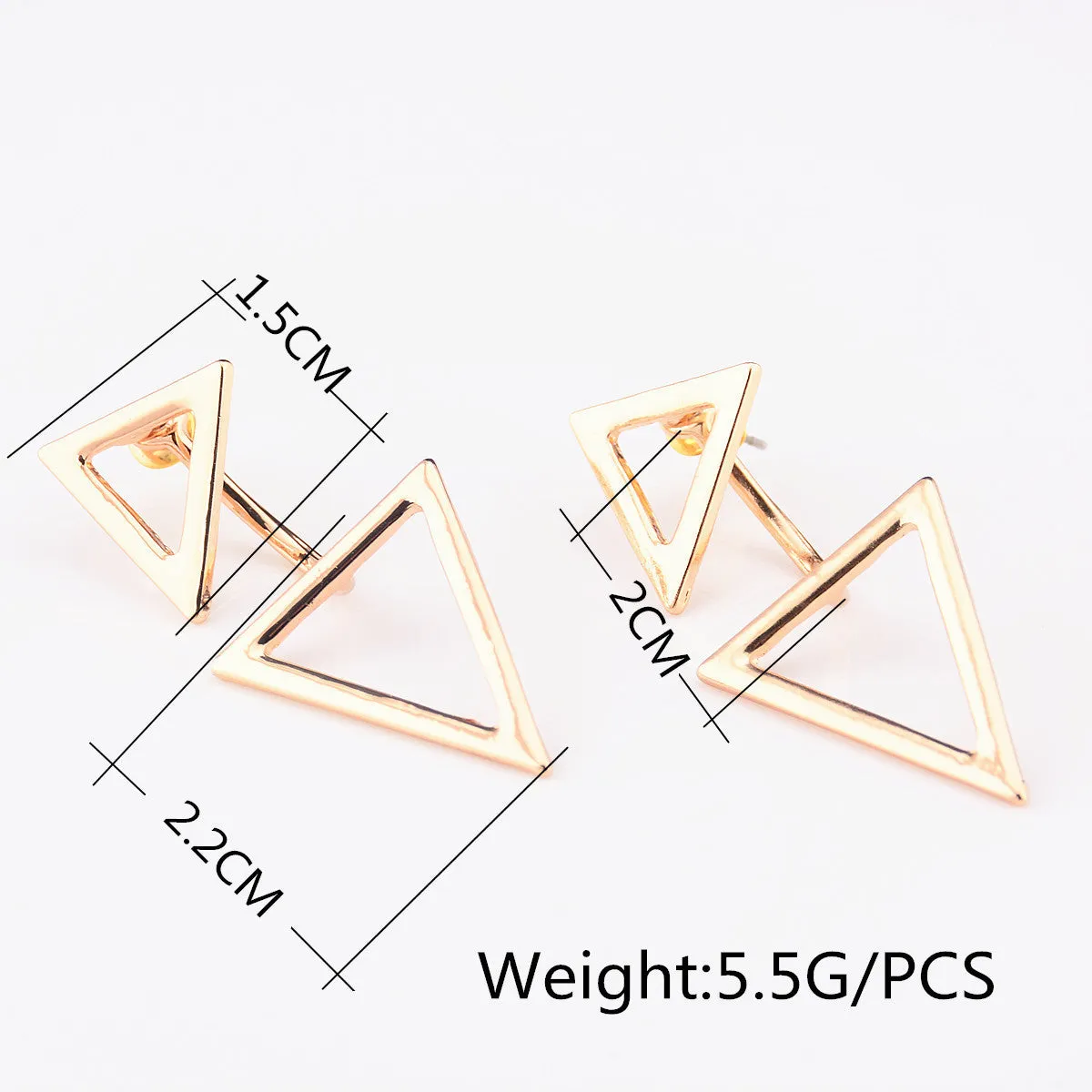 Fashionable Double Triangle Lady's Earrings
