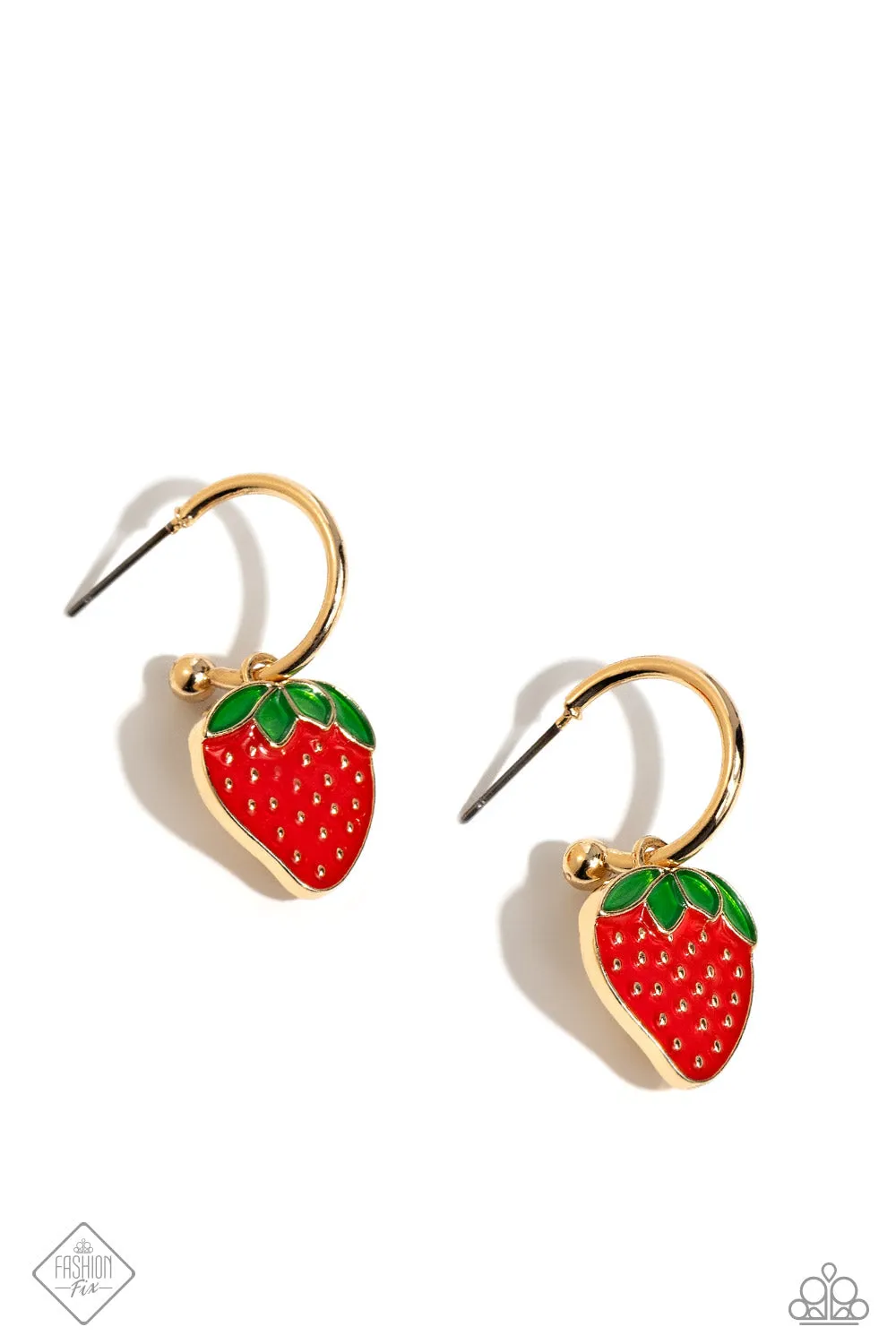 Fashionable Fruit - Gold Tone Earrings- March Fashion Fix 24