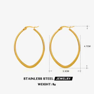 Fashionable gold exaggerated circular earrings