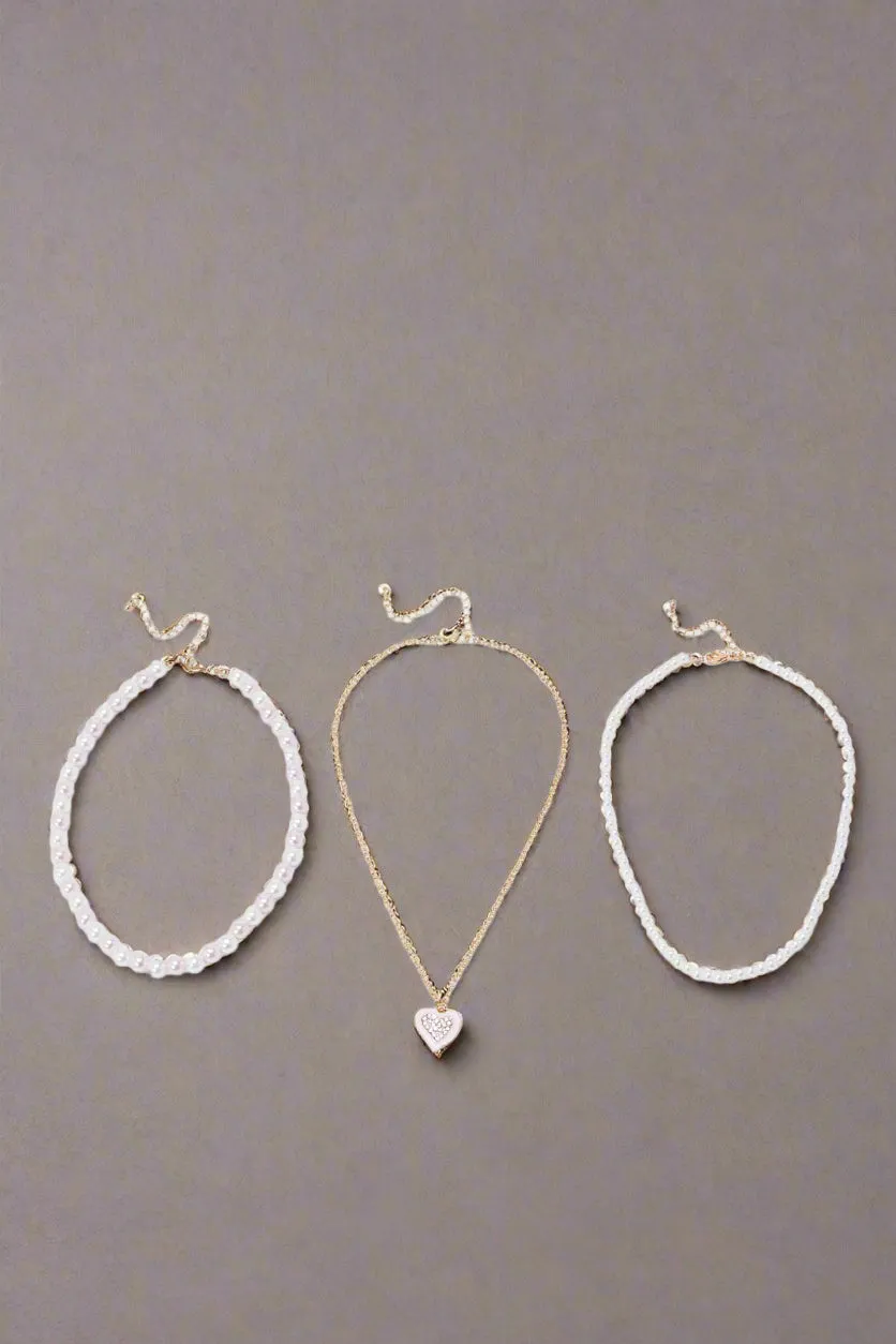 Girls Assorted Pearls Necklace set (Pack of 3)