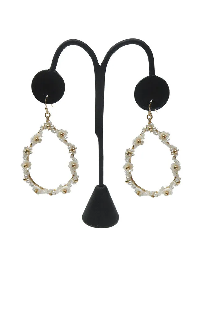 Gold & Pearl Dainty Flower Earring