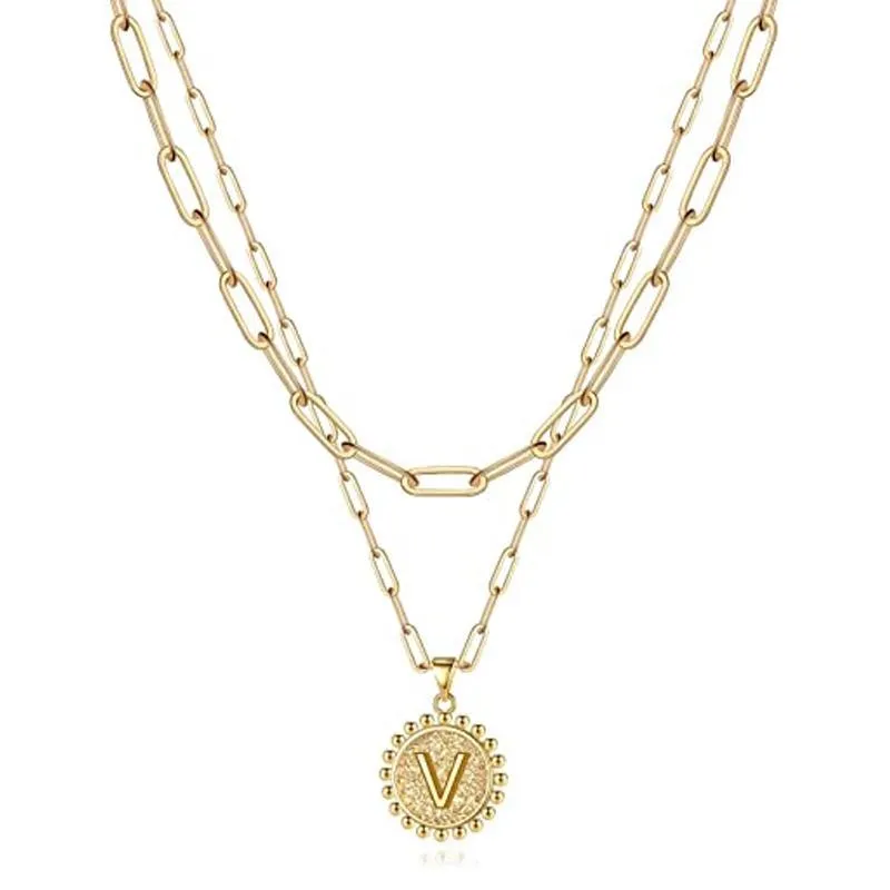 Gold Initial Necklaces for Women