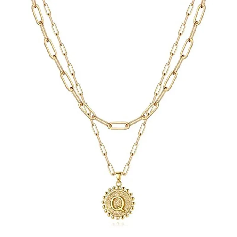 Gold Initial Necklaces for Women