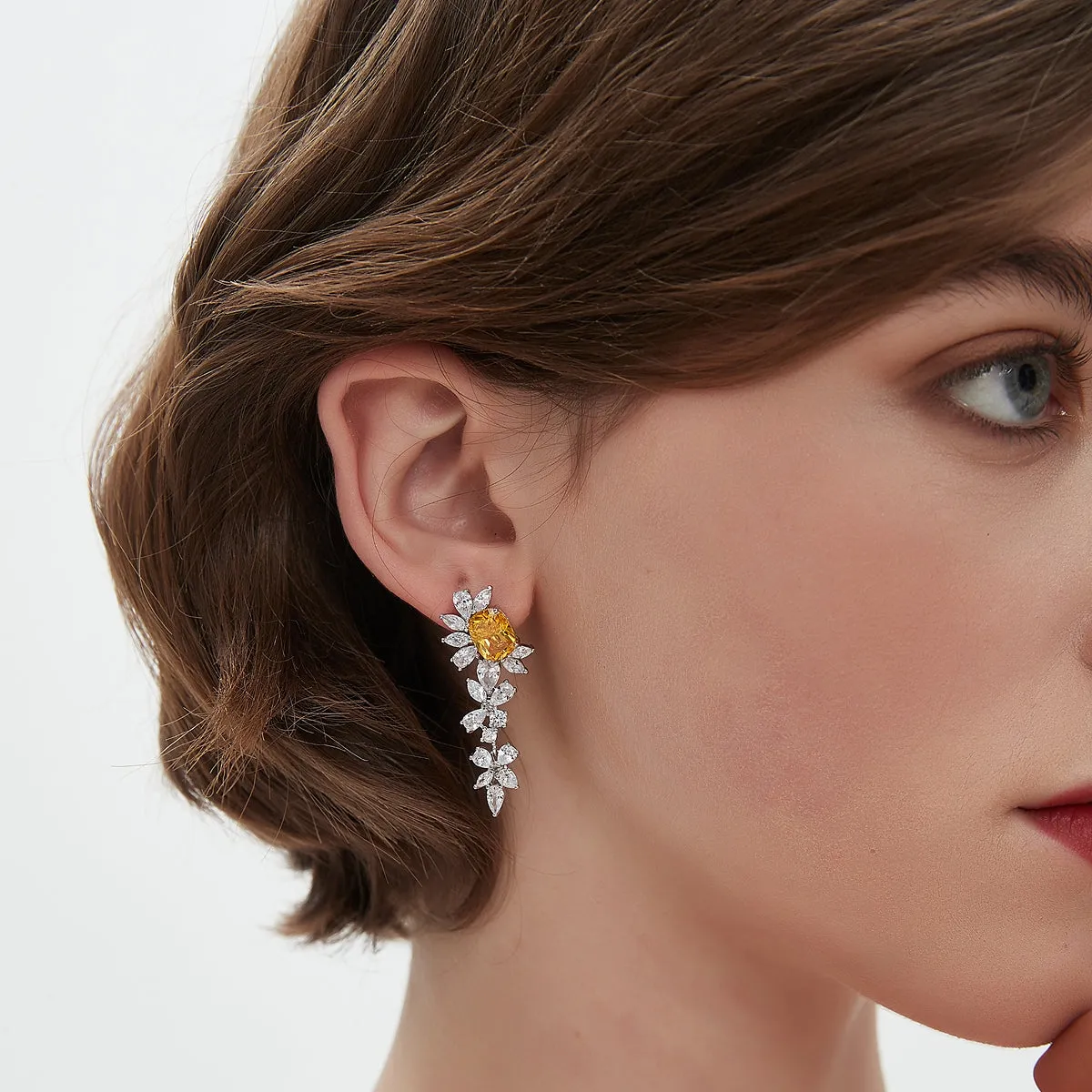Golden Blossom Drop Earrings