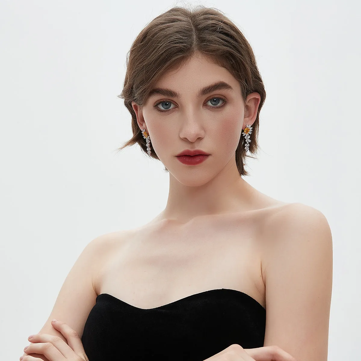 Golden Blossom Drop Earrings
