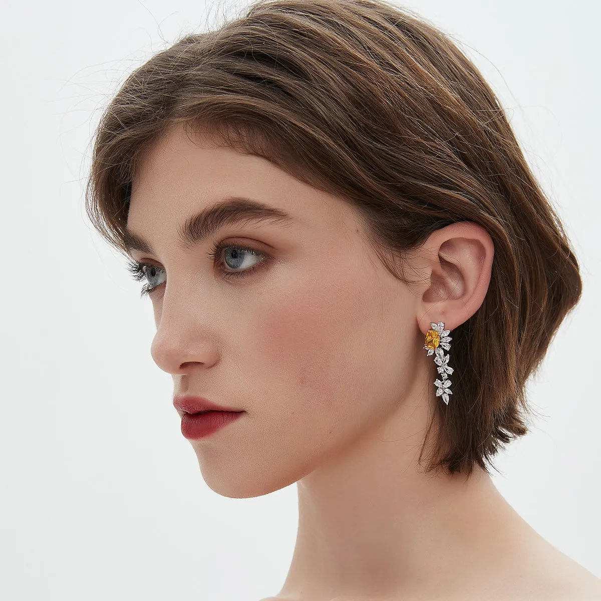 Golden Blossom Drop Earrings