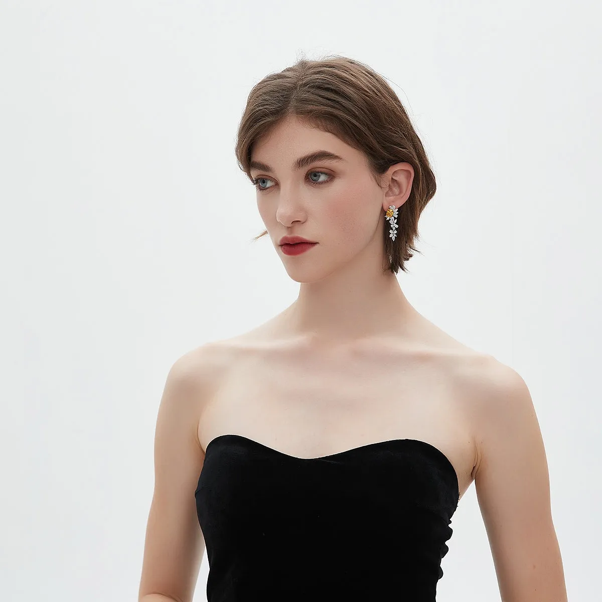 Golden Blossom Drop Earrings