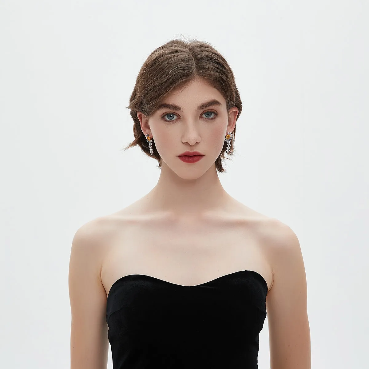Golden Blossom Drop Earrings