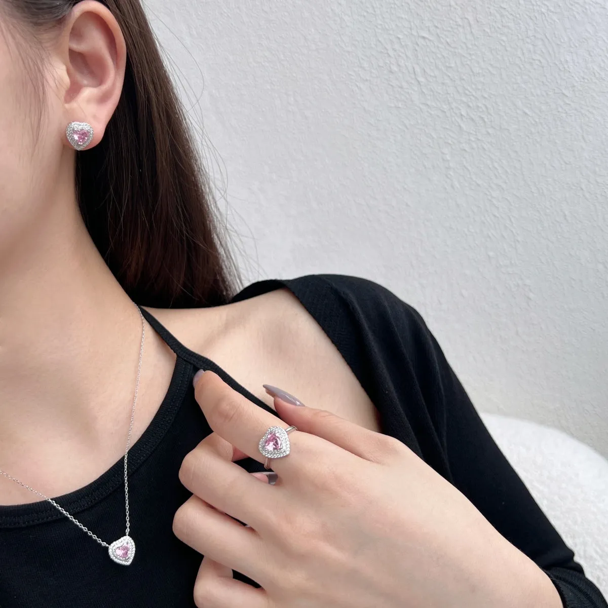 [Goodv]Dazzling Heart Shape Lover Earrings
