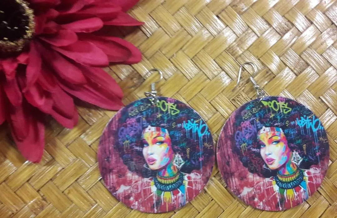 Graffiti Goddess Dangle Earrings