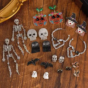 Halloween Skull Earrings Stud – Spooky Style for Women
