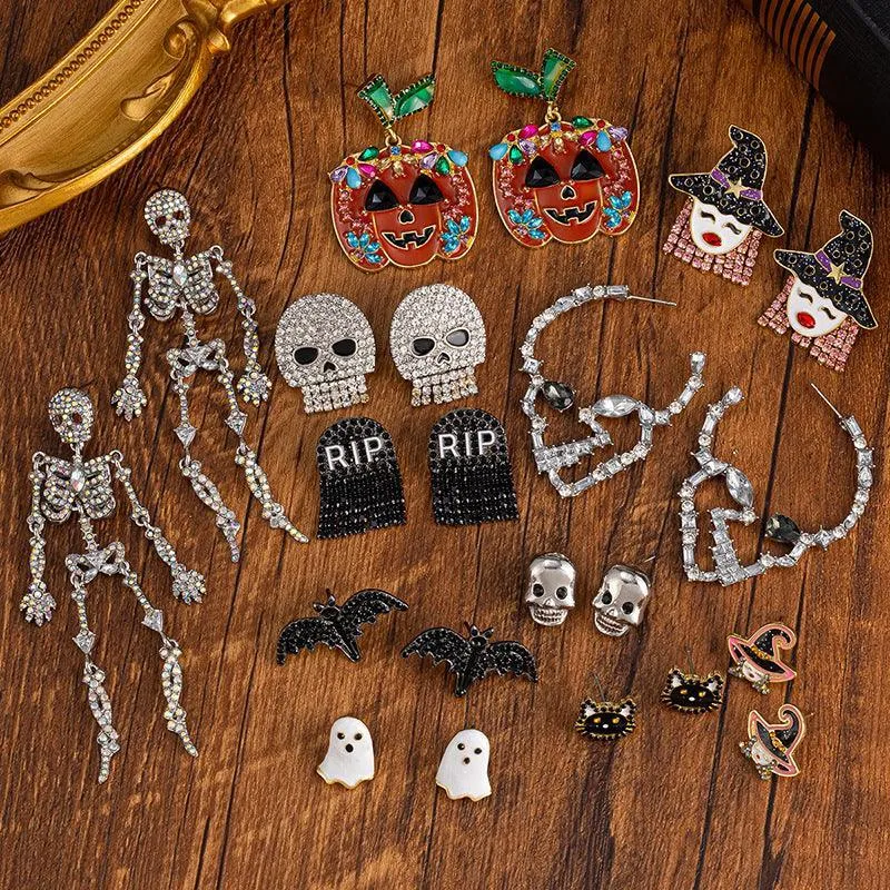 Halloween Skull Earrings Stud – Spooky Style for Women