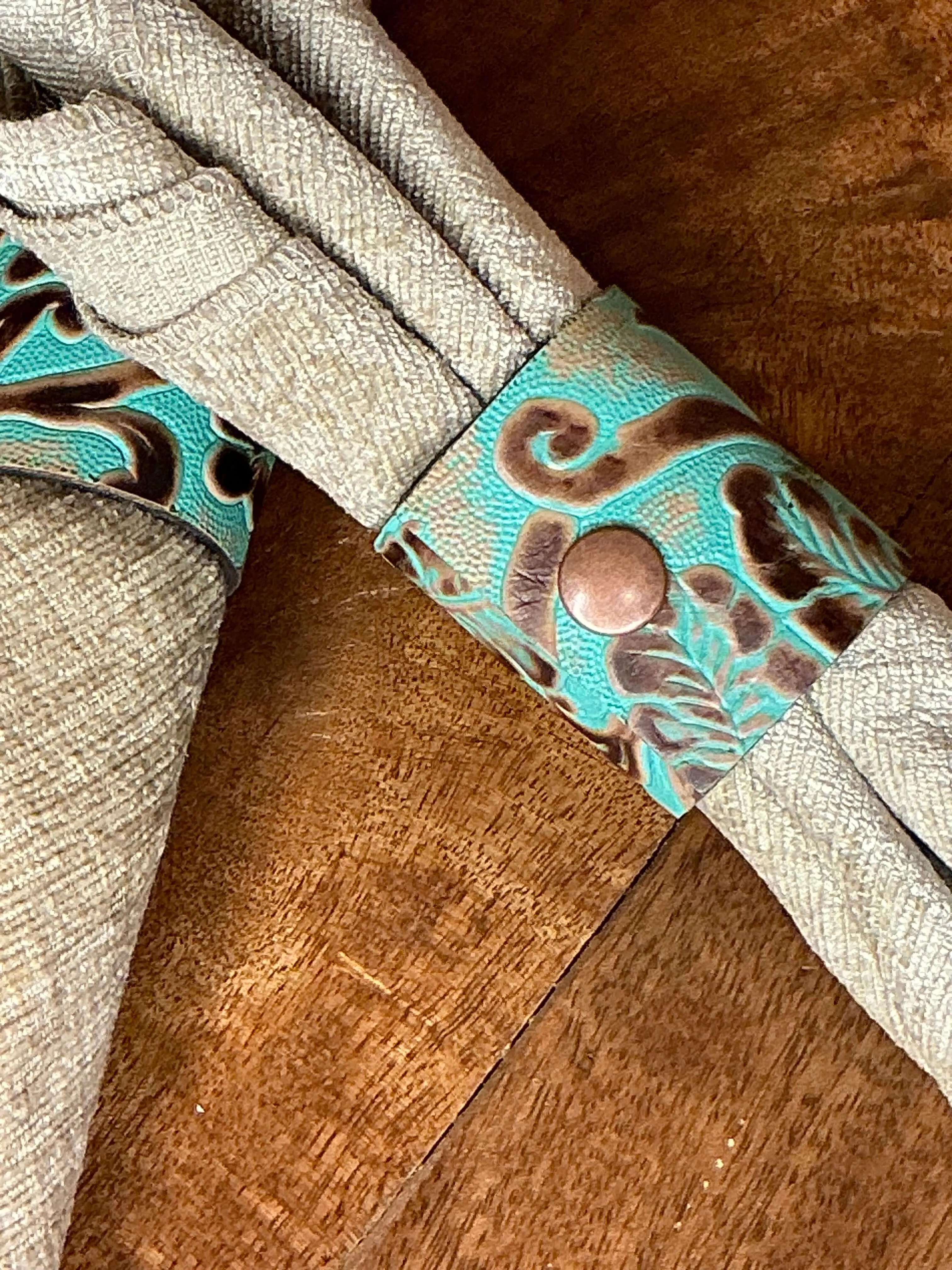 Handcrafted Leather Embossed Cowboy Toole Napkin Rings set of 6