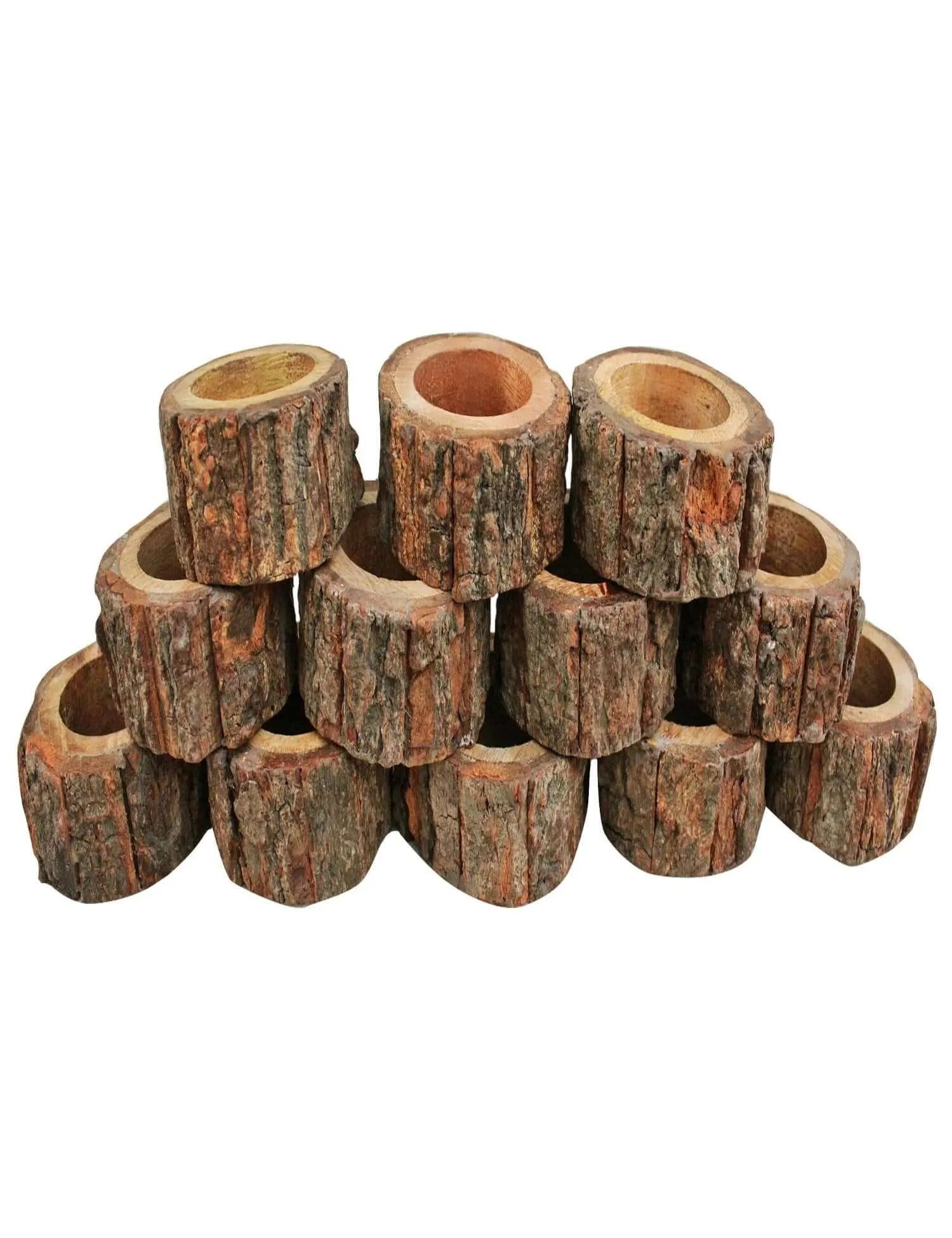 Handcrafted Rustic Wooden Napkin Rings Set for Table Decoration Wholesale Lots