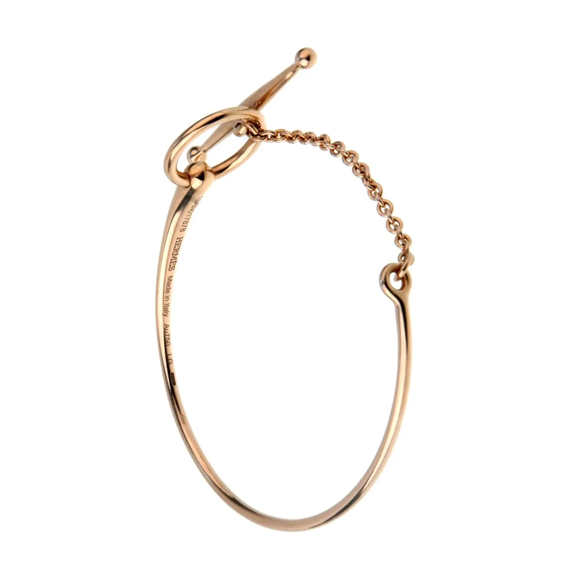 Hermes Filet D Or Rose Gold Bracelet