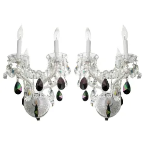 Hollywood Regency 2-Arm Wall Sconces, Pair