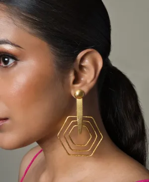 Honeycomb Gold Plated Danglers