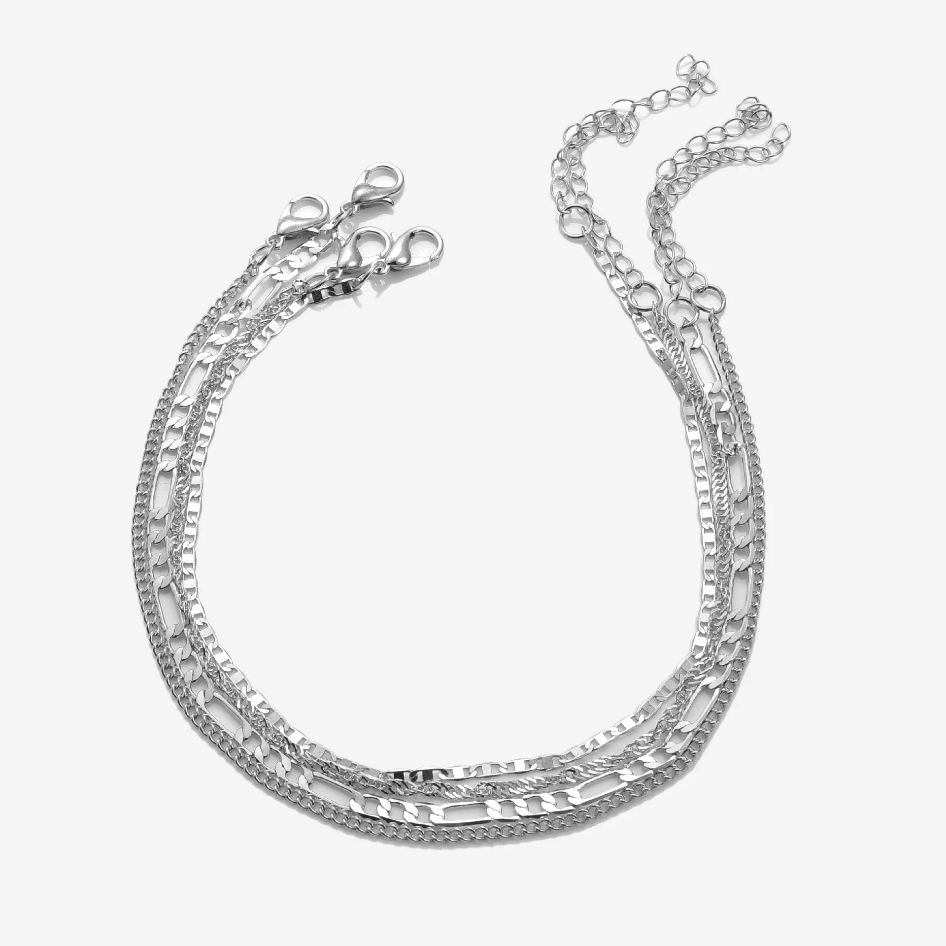 Into The Layer Multi Layered Figaro Chain Anklet