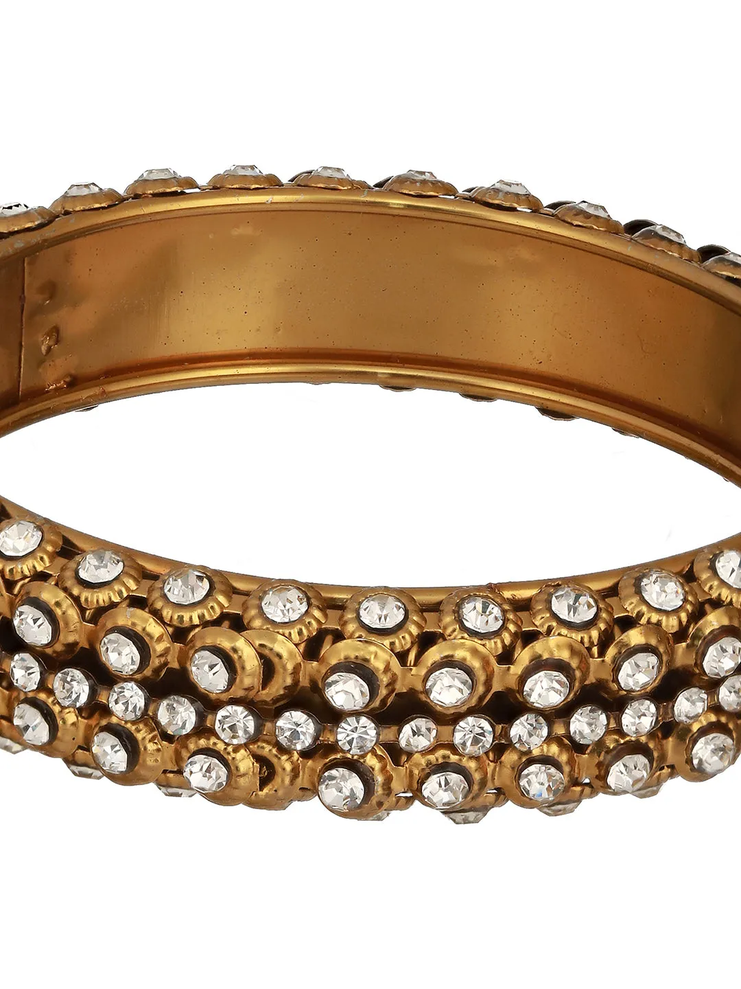 Jazz And Sizzle Set Of 2 Gold-Plated Cz-Studded Bangles