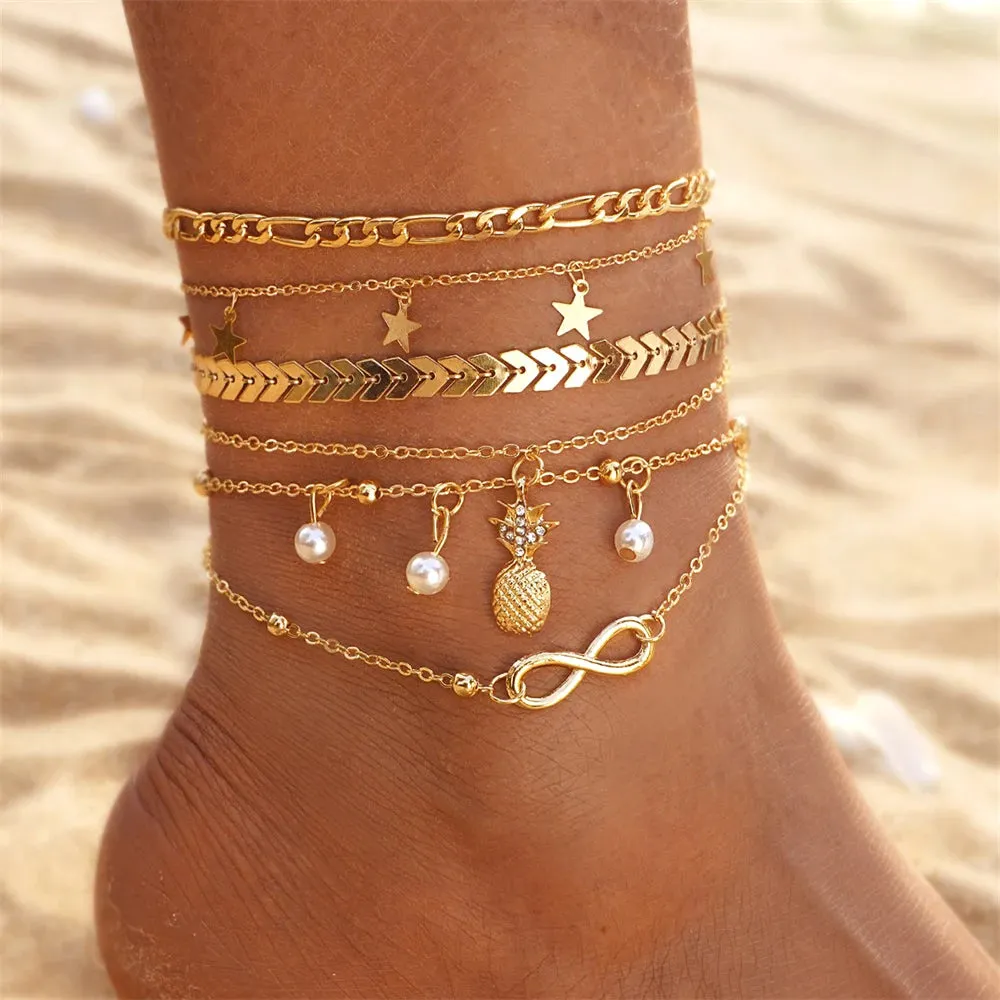 Jewellery - Bohemian Charm Anklet Set - New