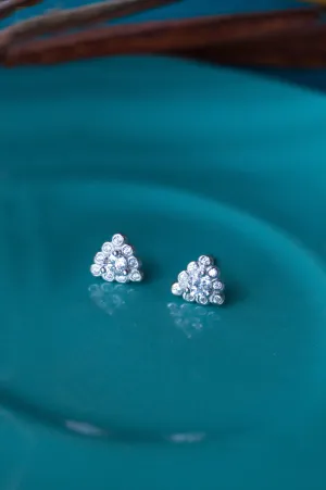 Just-Tri-Me Sparkle Solitaire Sterling Silver Stud Earrings