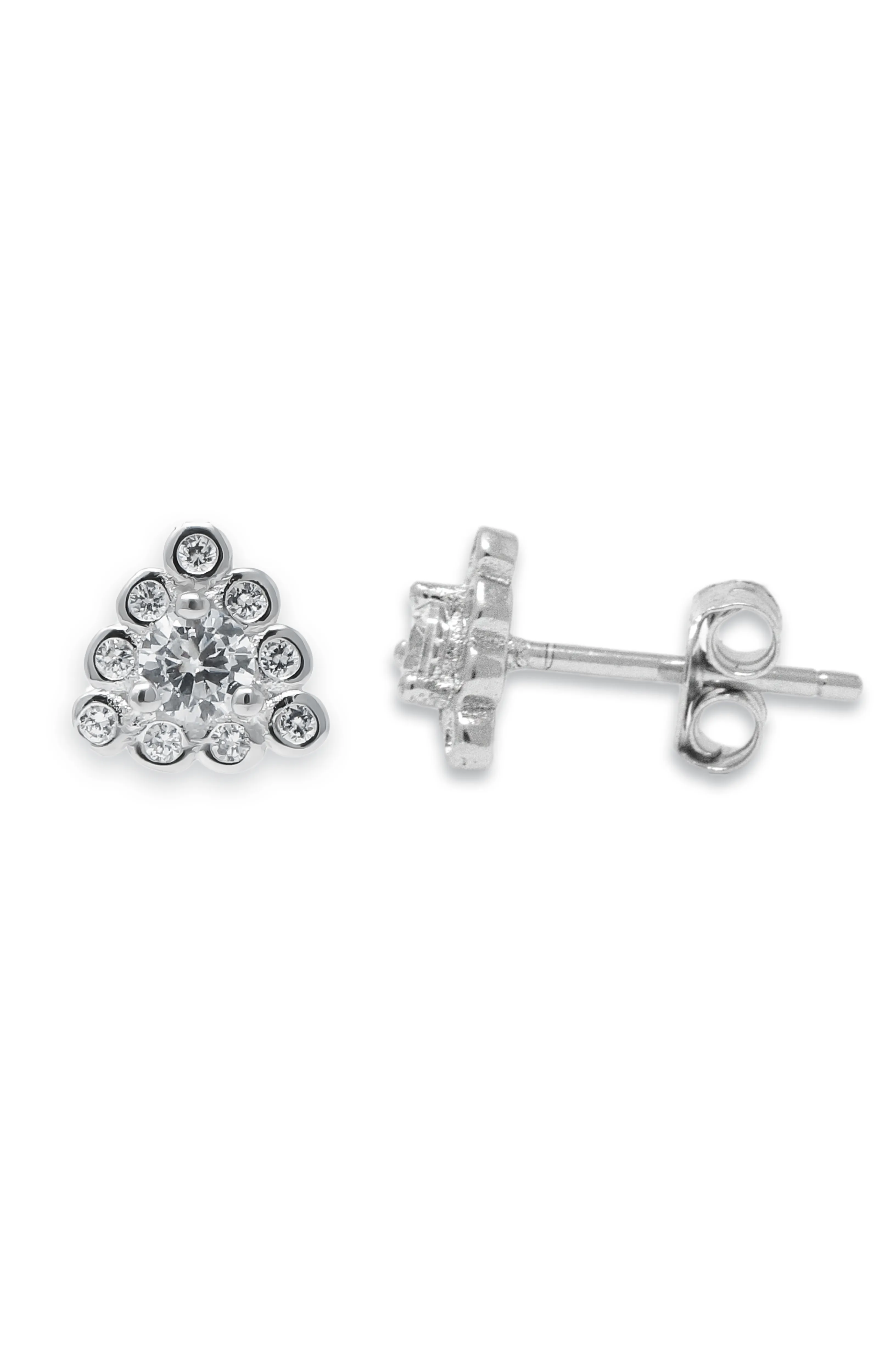 Just-Tri-Me Sparkle Solitaire Sterling Silver Stud Earrings