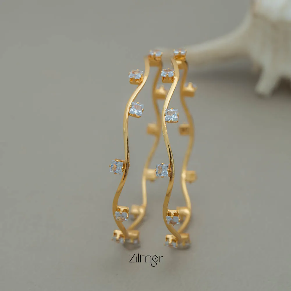 KF101764 - Gold Plated Stone Bangles Daily Wear