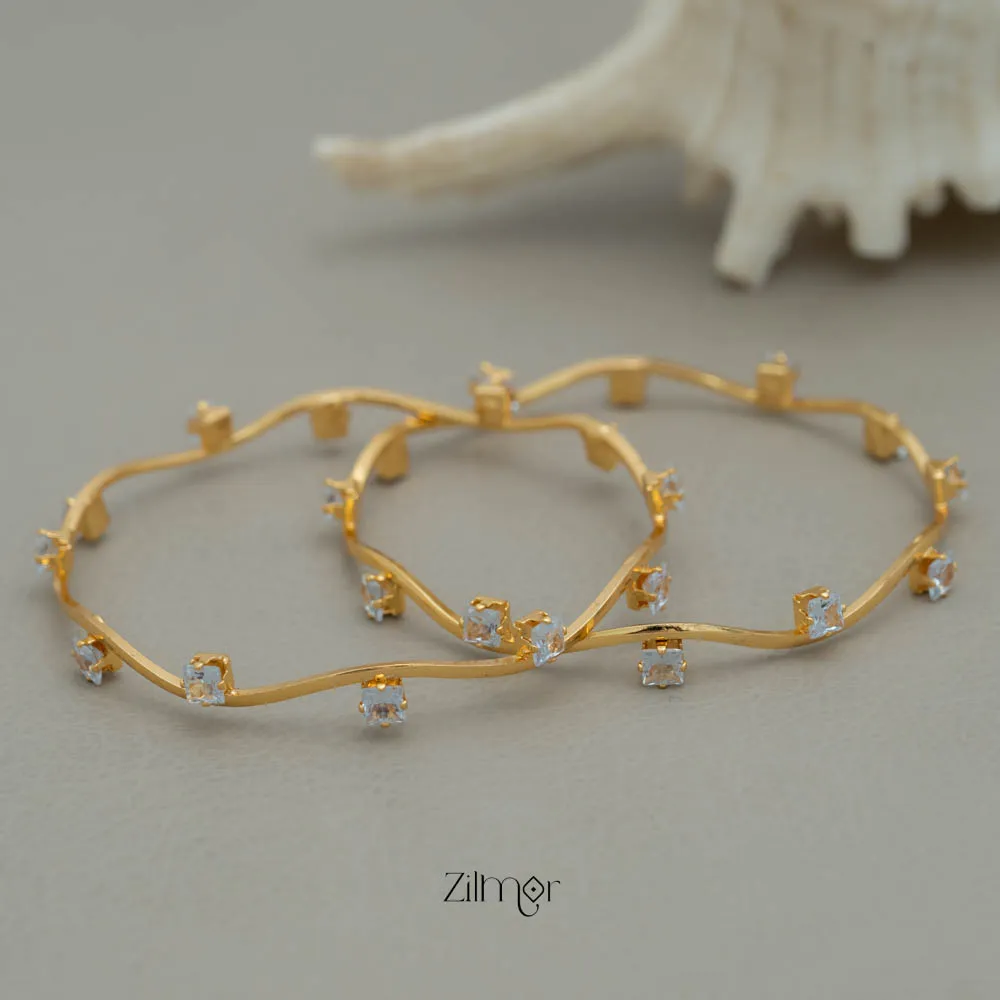 KF101764 - Gold Plated Stone Bangles Daily Wear
