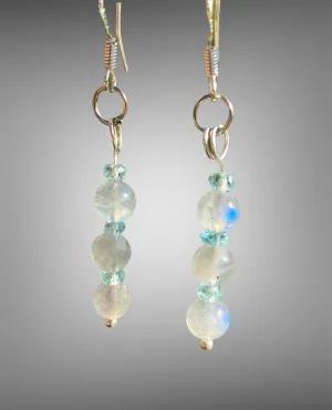 Labradorite and Aquamarine Bead Earrings
