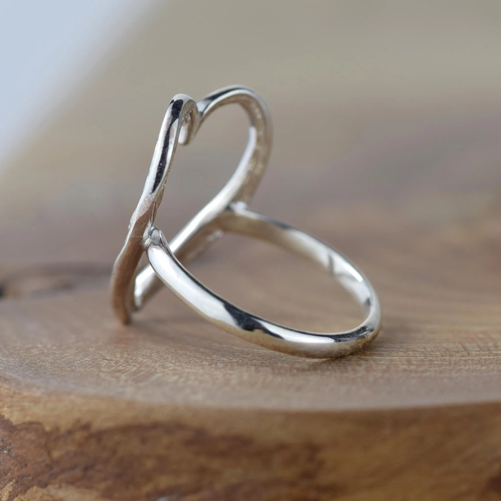 Large Open Heart Ring