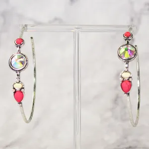 Last Call Dazzling Stone Hoop Earrings