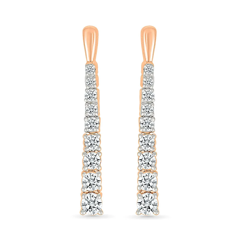 Long Dazzling Diamond Earrings