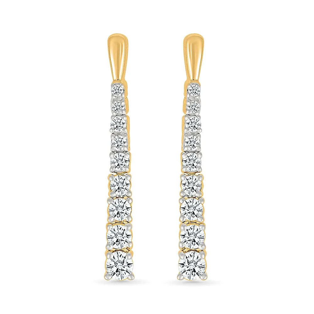 Long Dazzling Diamond Earrings
